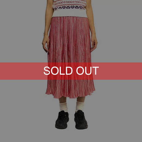 【USED】80's ACCORDION PLEATS SKIRT SHINY PINK