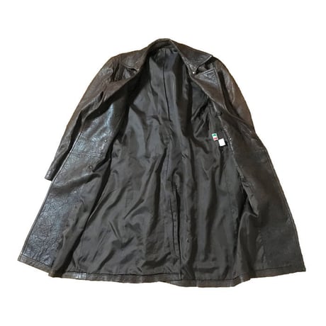 【USED】ITALIAN LEATHER COAT BROWN