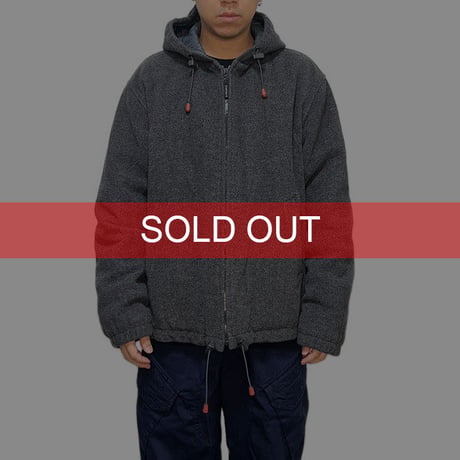 【USED】90'S-00'S ARMANI JEANS FLEECE WOOL HOODED JACKET
