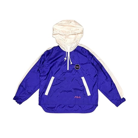 【USED】90's-00's FILA NYLON HOODED PULLOVER JACKET