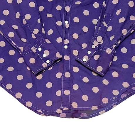 【USED】80's CIMARRON MALAGUENA POLKA DOT PATTERN WESTERN SHIRT