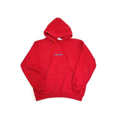 【USED】90'S CRU LOGO SWEAT PARKA RED