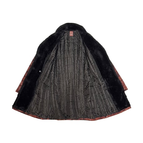 【USED】Gaultier Jean’s 1997AW "Fight Racism" Brick-Print Faux Fur Coat