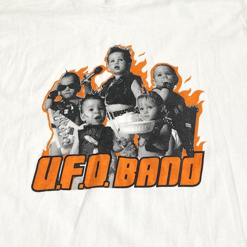 NOS 90s NISSIN UFO BAND vtg tシャツ 日清 企業 USED】90'S U.F.O.BAND T-SHIRT | KONBINI