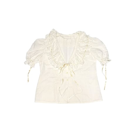 【USED】Vintage RUFFLED S/S BLOUSE