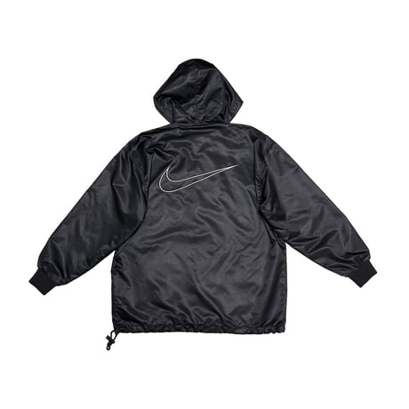 【USED】90's-00's NIKE Center Swoosh Nylon Anorak Hoodie Black