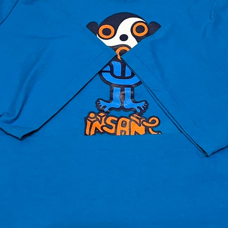 【USED】90's insane Look into my eyes T-SHIRT SKY BLUE①