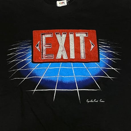 【USED】80's-90's Papillon Prod Paris EXIT T-SHIRT