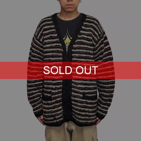【USED】90's JONES NEW YORK SPORT Hand-Knit Textured Zip Cardigan