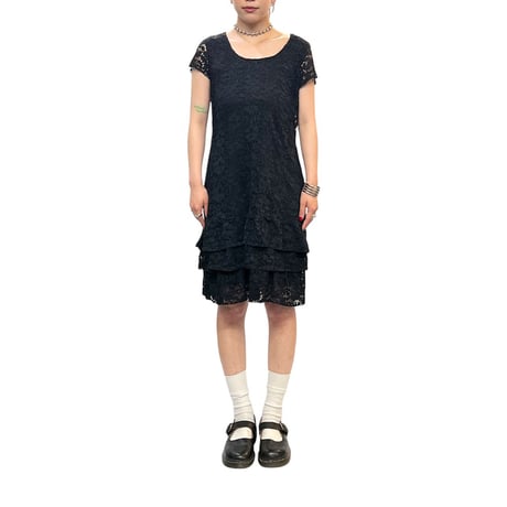 【USED】90's-00's ARMAND THIERY BLACK LACE DRESS