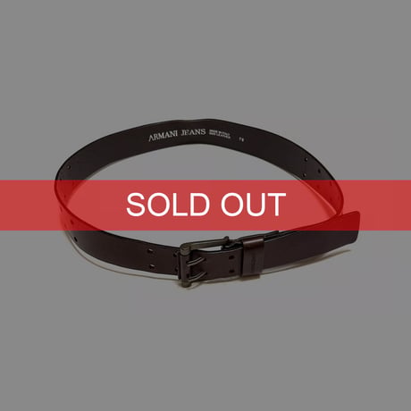 【USED】00's ARMANI JEANS Double Prong Leather Belt Made in Italy