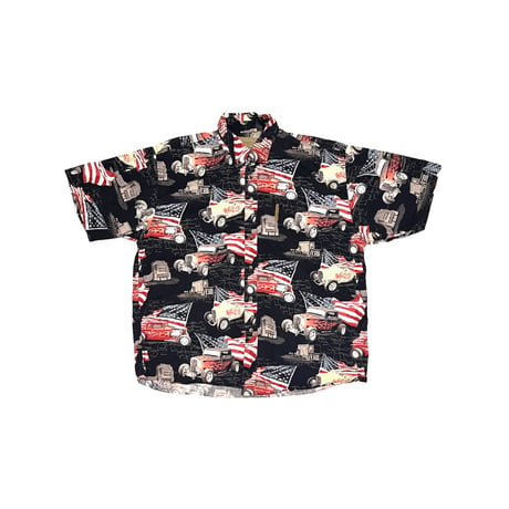 【USED】90's CLEAR WATER HOT ROD CARS S/S SHIRT