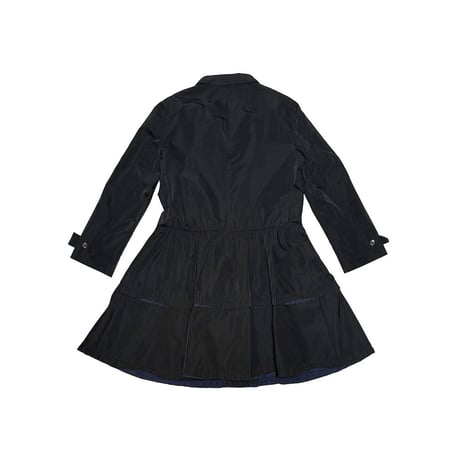 【USED】00's miu miu Tiered Peplum Silk Blend Dress Coat