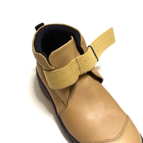 【DEAD STOCK】00's ARMANI JEANS Velcro Strap Boots Camel