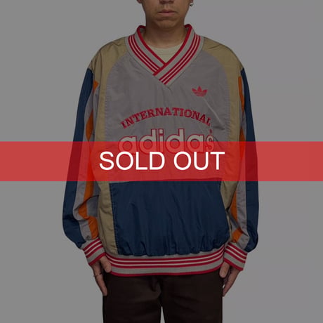 【USED】80's adidas Crazy Pattern V-Neck Pullover Jacket
