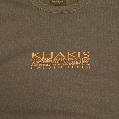 【USED】00's Calvin Klein Khakis Sweatshirt Olive