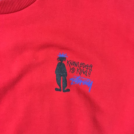 【USED】90'S  STUSSY SWEATSHIRT "KNOWLEDGE IS KING"