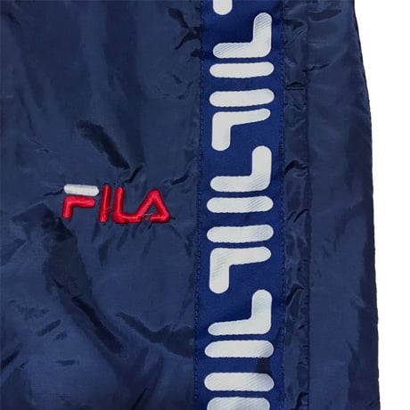 【USED】90'S  FILA SIDE LOGO LINE NYLON PANTS