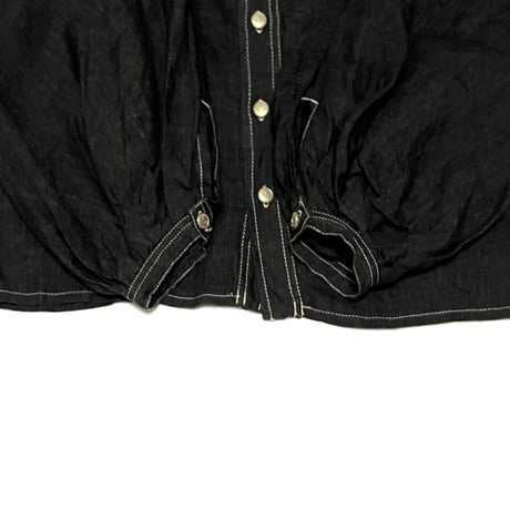 【USED】90's Gaultier Jeans LANTERN SLEEVE LINEN SHIRT BLACK