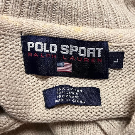 【USED】90's POLO SPORT RALPH LAUREN COTTON LINEN KNIT SWEATER