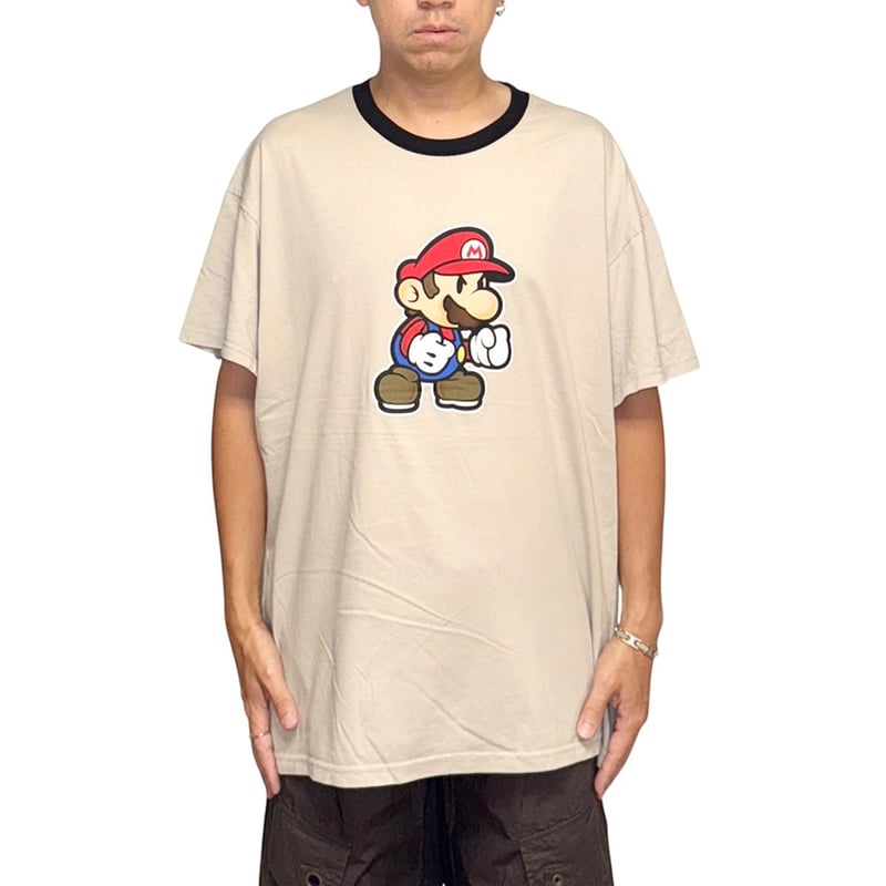 USED】00's Nintendo Super Paper Mario Ringer T-