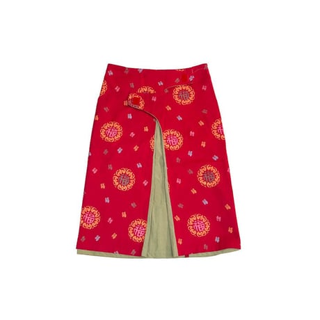 【USED】00'S SKUNKFUNK CHINESE STYLE DESIGN WRAP SKIRT