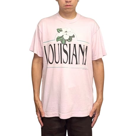 【USED】80's LOUISIANA Magnolia T-shirt Baby Pink