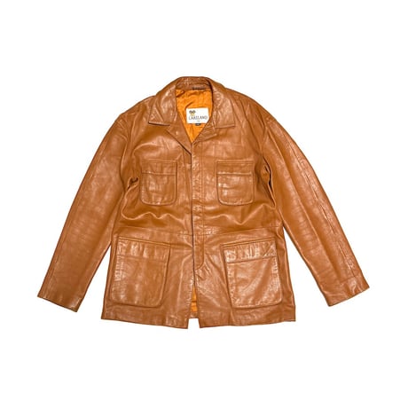 【USED】70's LAKELAND White Label Caramel Leather Field Jacket