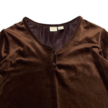 【USED】80'S Gilligan & O'Malley VELVET L/S DRESS