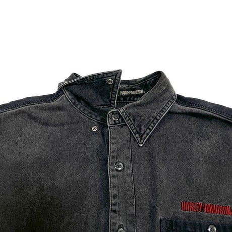 【USED】90'S-00'S HARLEY DAVIDSON BLACK FIRE SHIRT