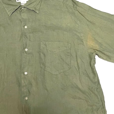 【USED】90'S BANANA REPUBLIC IRISH LINE SHIRT KHAKI