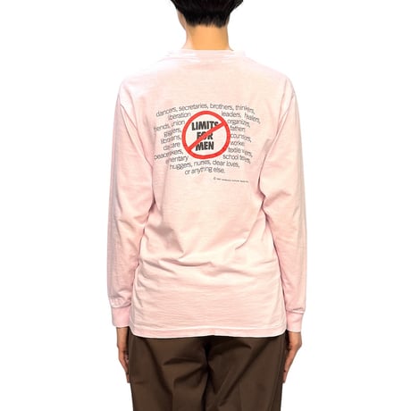 【USED】80's "No" Limits for Women Baby Pink Long Sleeve T-shirt