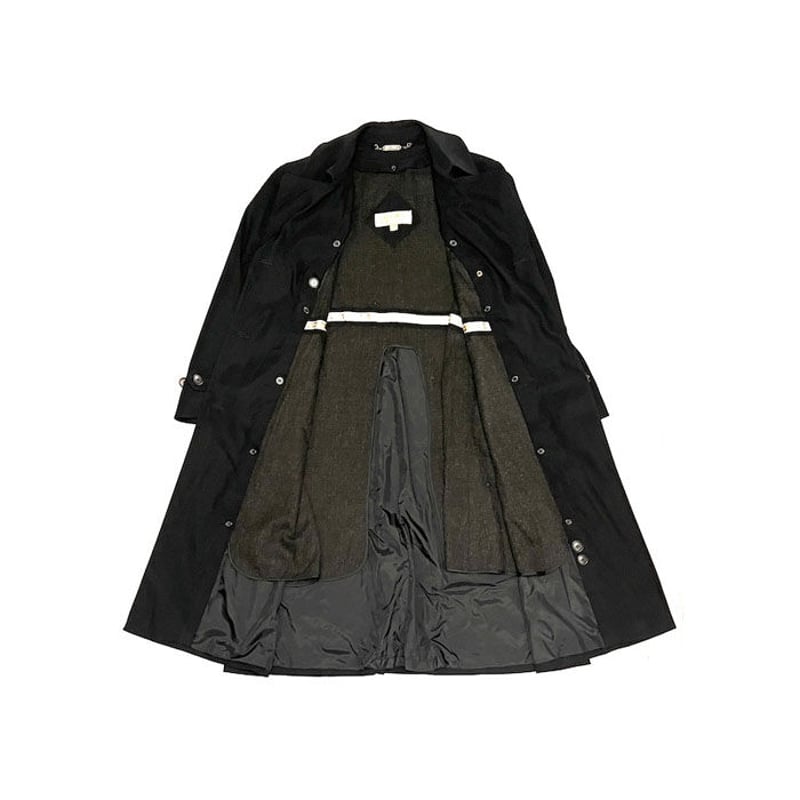 USED 80s Liz Claiborne TRENCH COAT BLACK KON