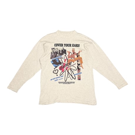 【USED】80's-90's "COVER YOUR EARS" UK Dance Culture Graphic L/S T-shirt