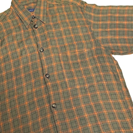 【USED】80's-90's ADOLFO DOMINGUEZ Viscose Blend Plaid Shirt