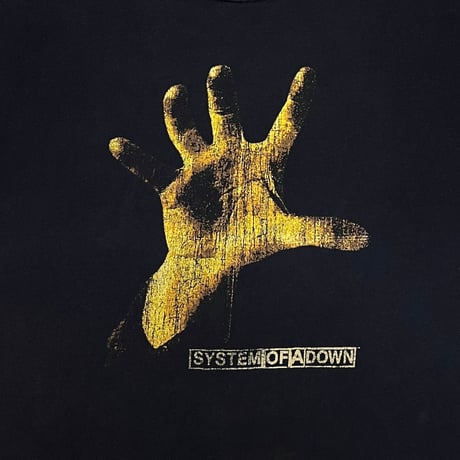 【USED】00's SYSTEM OF A DOWN HAND T-SHIRT