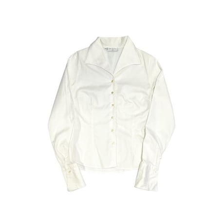 【USED】90'S ANNE FONTAINE OPEN COLLAR BLOUSE