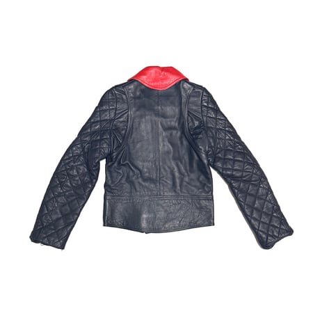 【DEAD STOCK】J.W. ANDERSON 2011AW Navy × Red Leather Biker Jacket