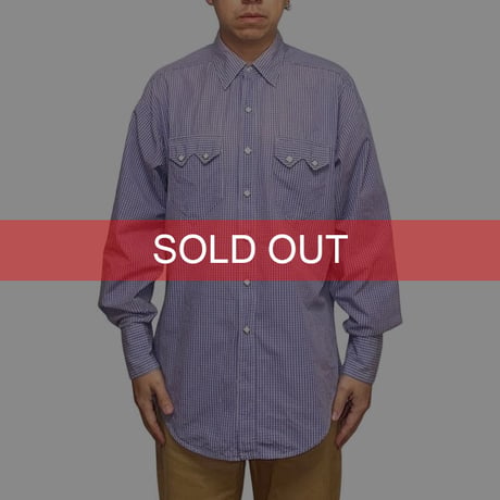 【USED】70's-80's ROCK MOUNT LATTICE CHECK WESTERN SHIRT