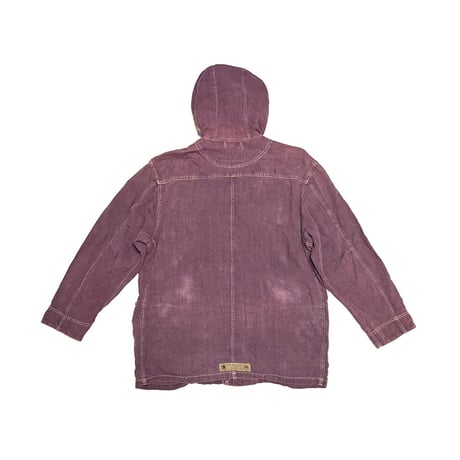【USED】90's dezert Garment Dyed Linen Fisherman Hook Hooded Jacket