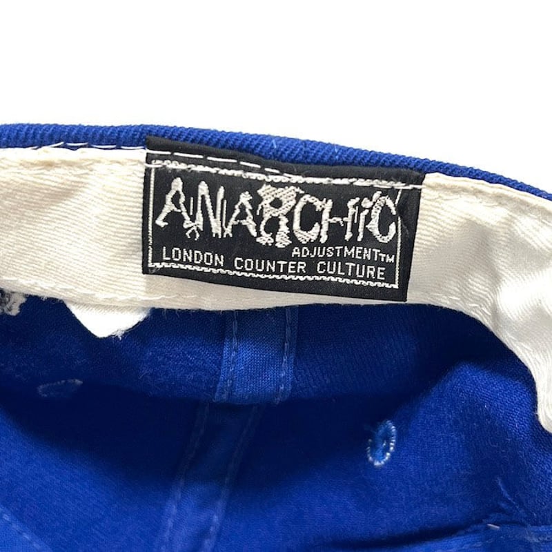 USED】90'S ANARCHIC ADJUSTMENT 6-PANEL CAP BLUE USED】90'S ANARCHIC ADJUSTMENT 6-PANEL CAP BLUE