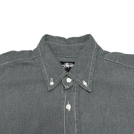 【USED】80'S OLD STUSSY OVERSIZED B.D. SHIRT