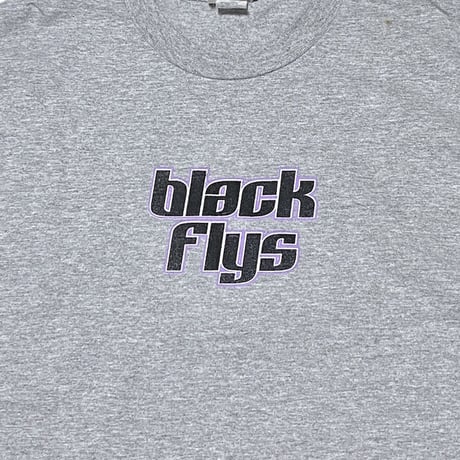 【USED】90'S-00'S BLACK FLYS LADY PRINT T-SHIRT GREY