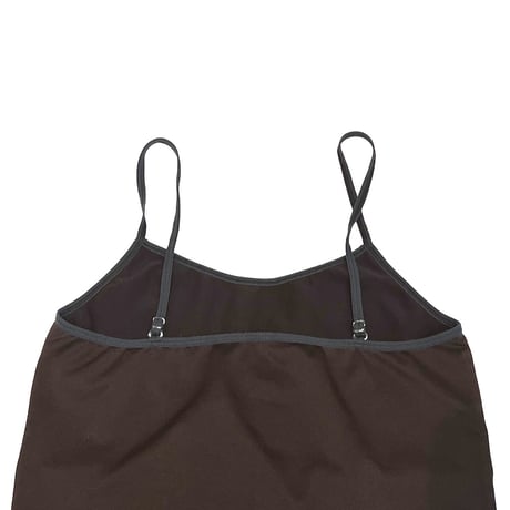 【USED】00's BROWN CAMISOLE BLACK PIPING