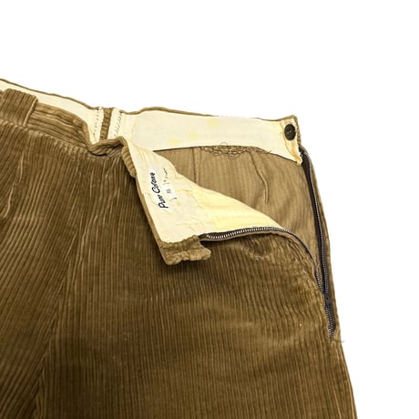 【USED】70's Italian Puro Cotone Wide-Wale Corduroy Tapered Pants