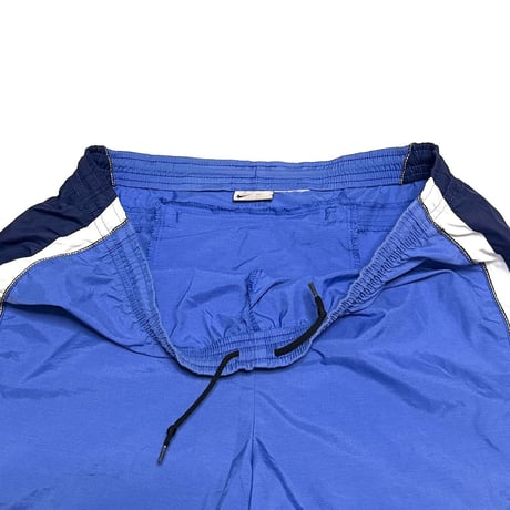 【USED】00's NIKE Ripstop Training Shorts Blue × Navy Side Panel