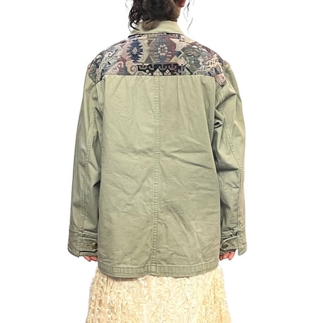 【USED】80's-90's L.L.Bean COTTON × JACQUARD SWITCHING JACKET