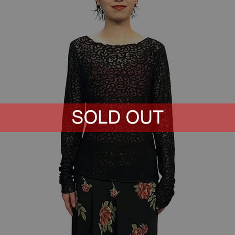 【USED】00's GIORGIO ARMANI ART NOUVEAU STYLE LACE L/S TOP