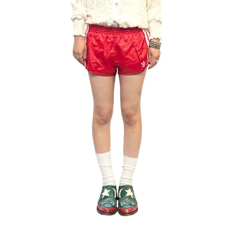 【USED】70's adidas RUNNING POLY SHORTS RED MADE IN WEST-GERMANY