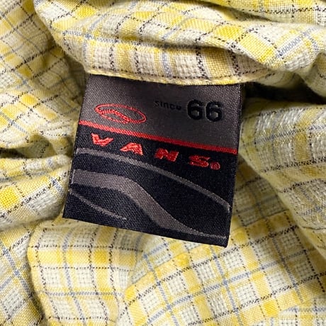 【USED】00's VANS HALF ZIP CHECK SHIRT YELLOW